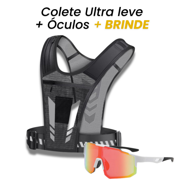 KIT Performance + Óculos Esportivo UV + Colete Ultraleve