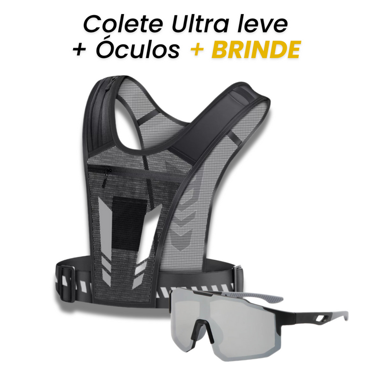 KIT Performance + Óculos Esportivo UV + Colete Ultraleve