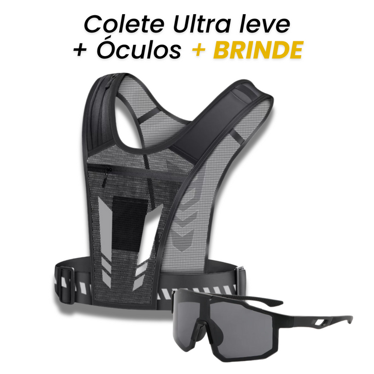 KIT Performance + Óculos Esportivo UV + Colete Ultraleve