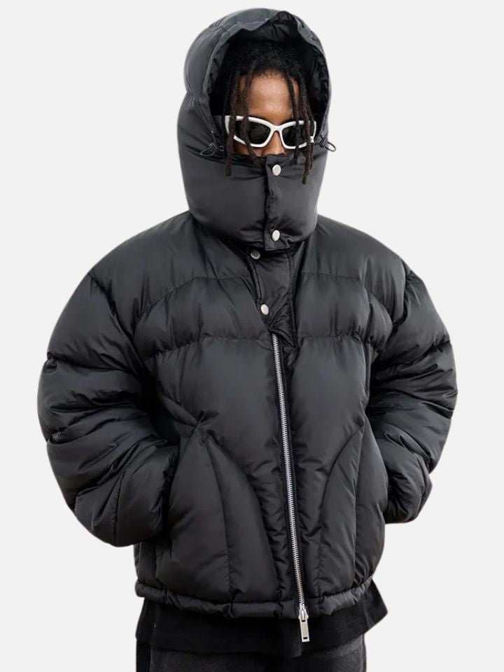 Jaqueta Puffer Zok Comptom Preta com Capuz