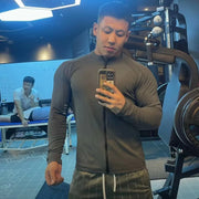 Nueva chaqueta de otoño con cuello levantado y cremallera para hombre, manga larga de secado rápido, adelgazante, suaviza tu silueta, Top deportivo con protección solar