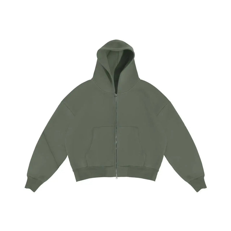 Sweatshirt Fleece Green zipper